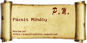 Pázsit Mihály névjegykártya