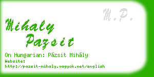mihaly pazsit business card